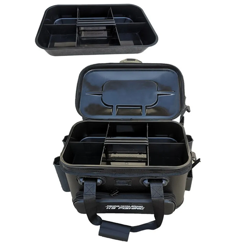 Portable EVA Fishing Rod Bag Bucket Suitcase Live Fish Box Camping Water Container Basin Tackle Storage Case Waterproof Shoulder