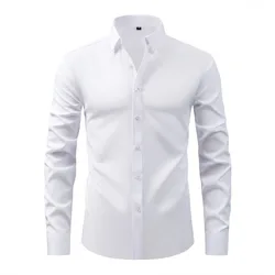 Men's Fashion Solid Color Business Shirt - M (WHITE)