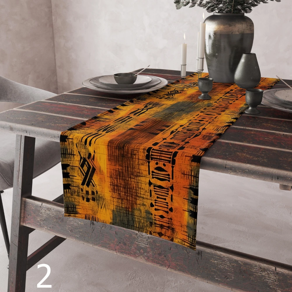 Chemin de table rustique tribal patchwork, chemin de table ethnique tribal, chemin de table imprimé africain, chemin de table rustique, chemin de table art primitif