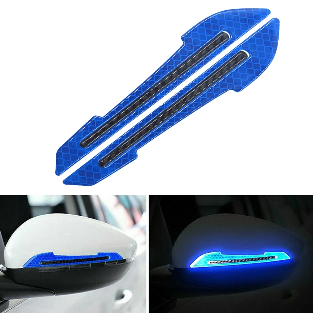 Reflective Carbon Fiber Car Side Mirror Warning Molding Trim