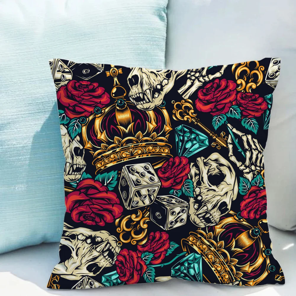 

Old School Tattoo Decorative Pillowcase for Pillow Cushion Cover 50x50 Cushions Lounge Chairs Short Plush Pillowcases 40x40 Sofa