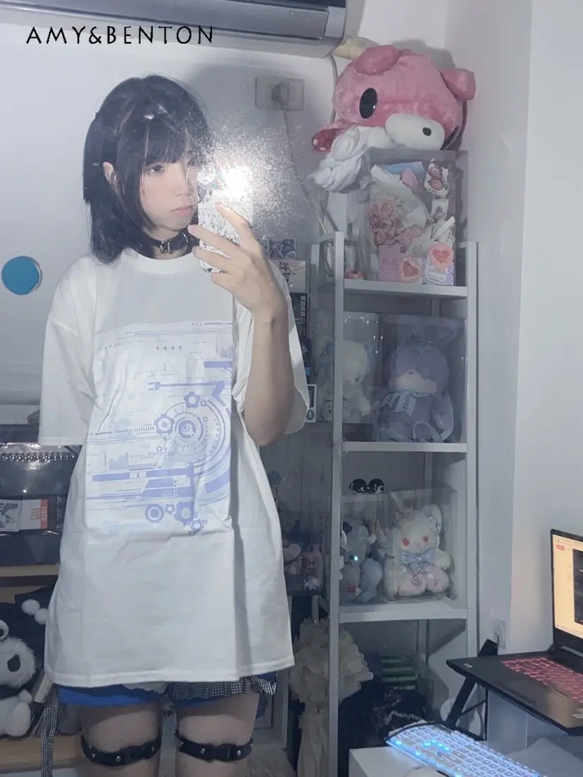 

Harajuku Super Loose T Shirt for Girls Oversized Vintage Aesthetic Casual Tees Women's Japanese Style Loose Top