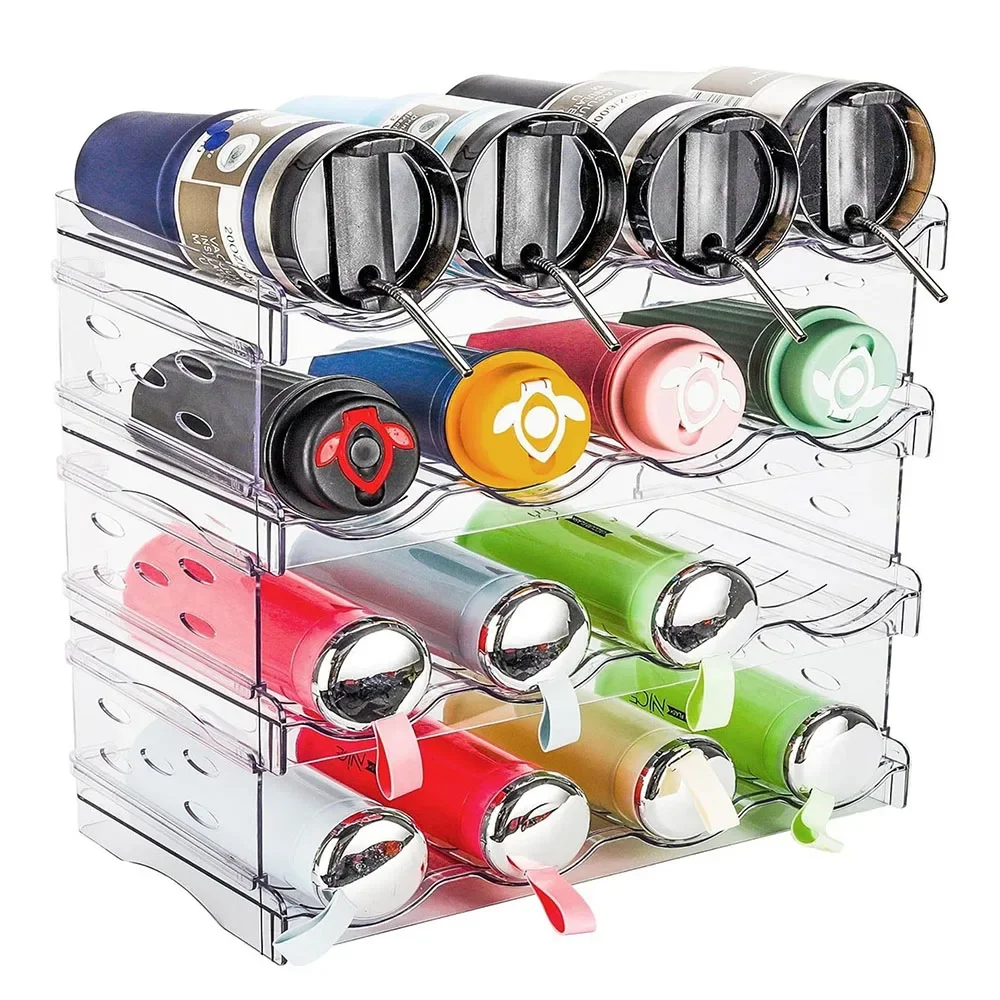Foldable Wine Rack Stackable Holder Bottle Storage Refrigerator Organizer Cabinet Pantry Free-Standing Tumbler Can Beer Holder 3