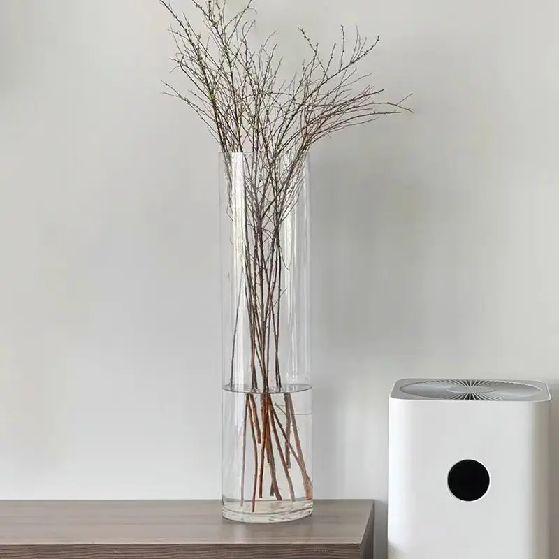 Transparent Glass Flower Vase Simple Design Living Room Decor Fre Flowers Plant Water Cultivation Long Ne Bottle ape