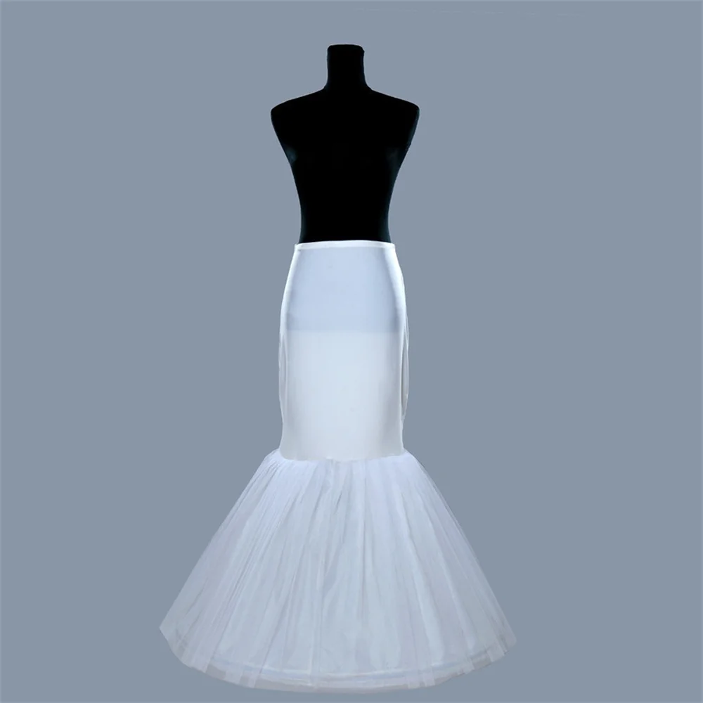 One Hoop White Large Skirt Bride Bridal Wedding Dress Elastic Waist Mermaid Organza Support Petticoat for Women