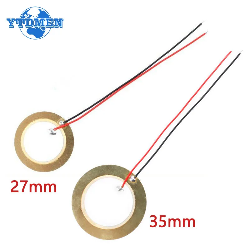 10/20pcs Piezo Buzzer Piezo Ceramic Wafer Plate Piezo Element Diameter 27mm 35mm with Wire