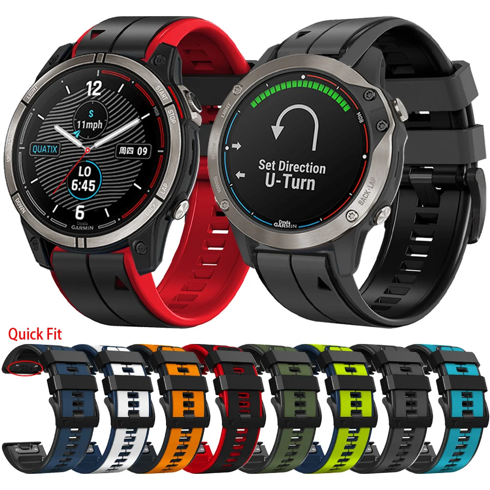 

Quick Fit Sports Silicone Strap For Garmin Quatix 7 7X 6 5 3 Bracelet For Garmin Quatix 7X Solar Band 26mm 22mm Wrist Watchbands