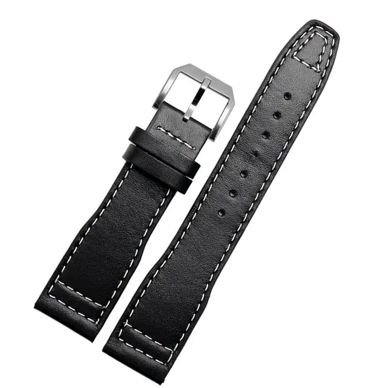 

HAODEE 20mm 21mm Brown Black Men Watchband For IWC Pilot Mark XVIII IW327004 IW377714 Watch Strap Calf Genuine Leather Bracelet