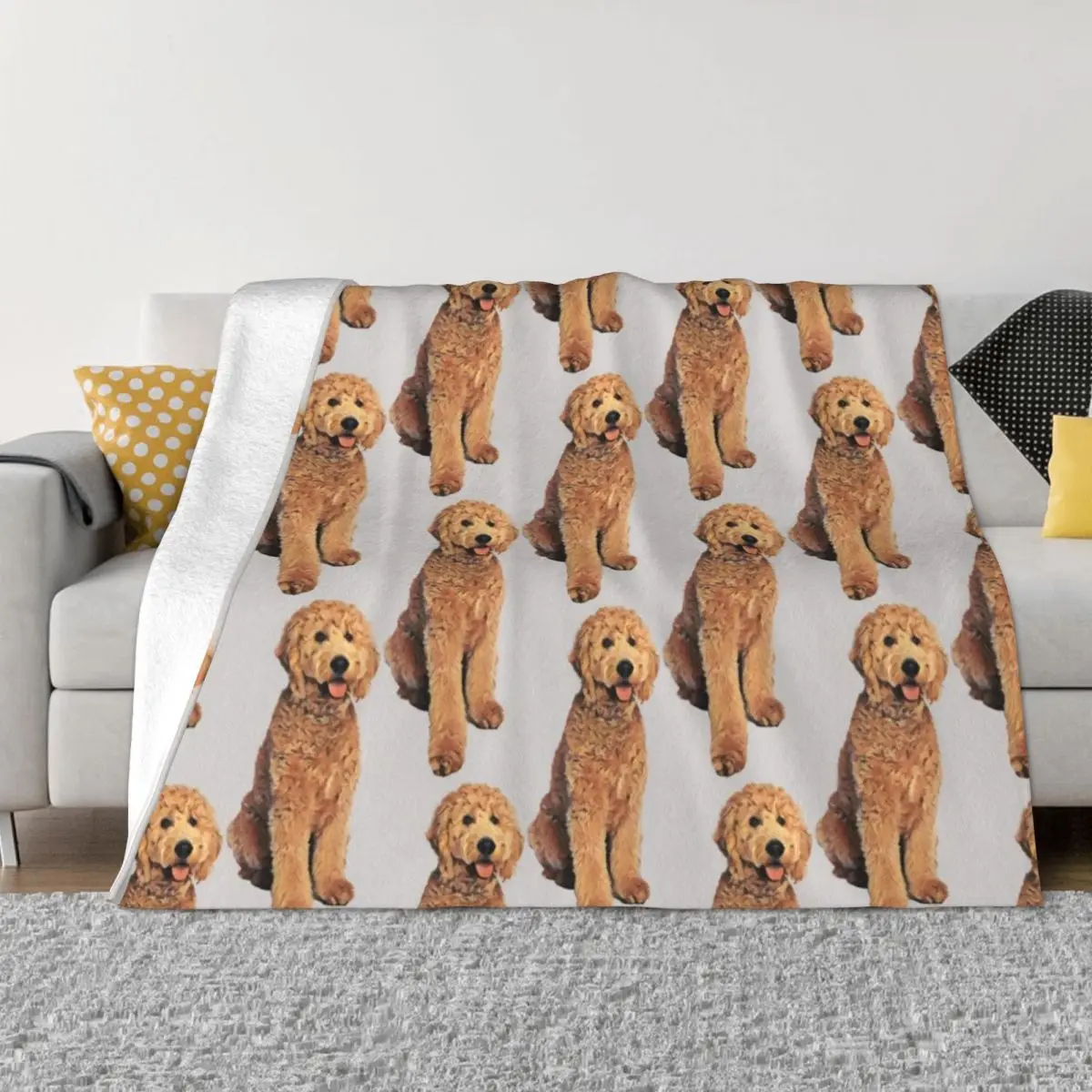 

F1bb Goldendoodle Throw Blanket Shaggy Flannels Fashion Sofas Retros Blankets