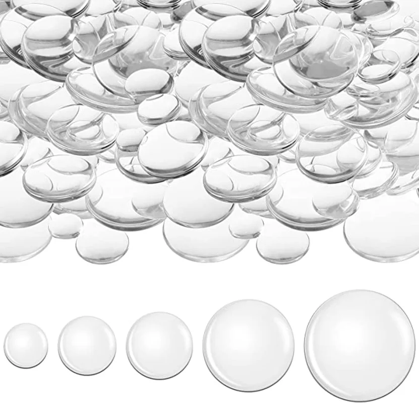 5 cabochon tondi in vetro trasparente 20mm per bijoux e accessori