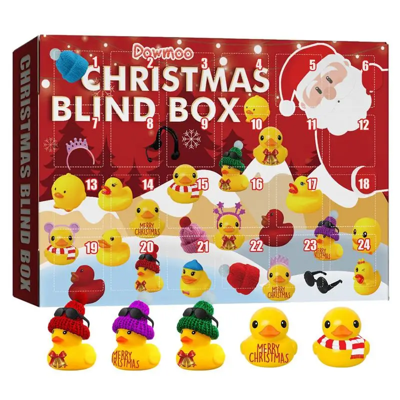 

Календарь для приёма, 2022, 24 резиновые утки, желтая утка, игрушка для ванной, Рождественское украшение, подарок, украшения для детей, детские сувениры