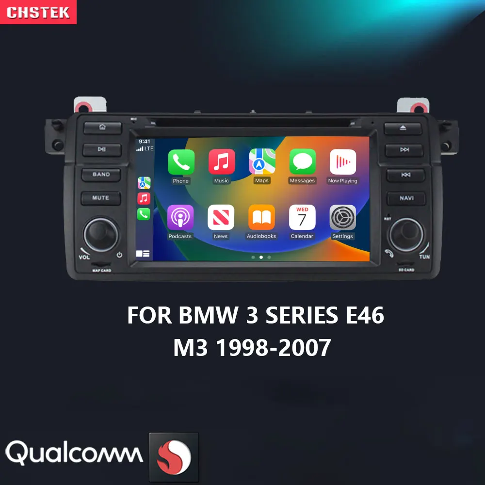 

Автомобильный радиоприемник CHSTEK Qualcomm 8 + 128G Android 11, DVD, GPS-навигация для BMW 3 серии E46 M3 1998-2007, головное устройство CarPlay, автомобильное стерео