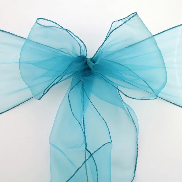 10 Pack Organza Szék Sashes Íj Esküvői Party Dekoráció Promóciós Ár Legjobb Egyedi Minőségű Csomó Nyakkendő - Image 3