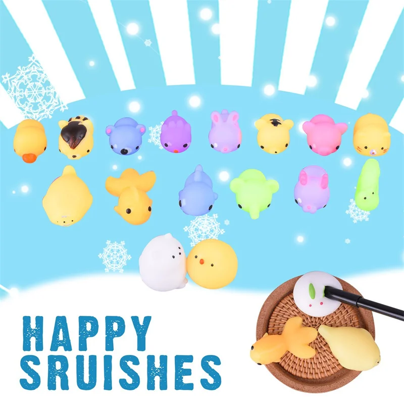 Mochi Squishies Kawaii – jouets anti-Stress pour enfants, 50 à 5 pièces, boule à presser, cadeaux de fête, jouets anti-Stress pour anniversaire