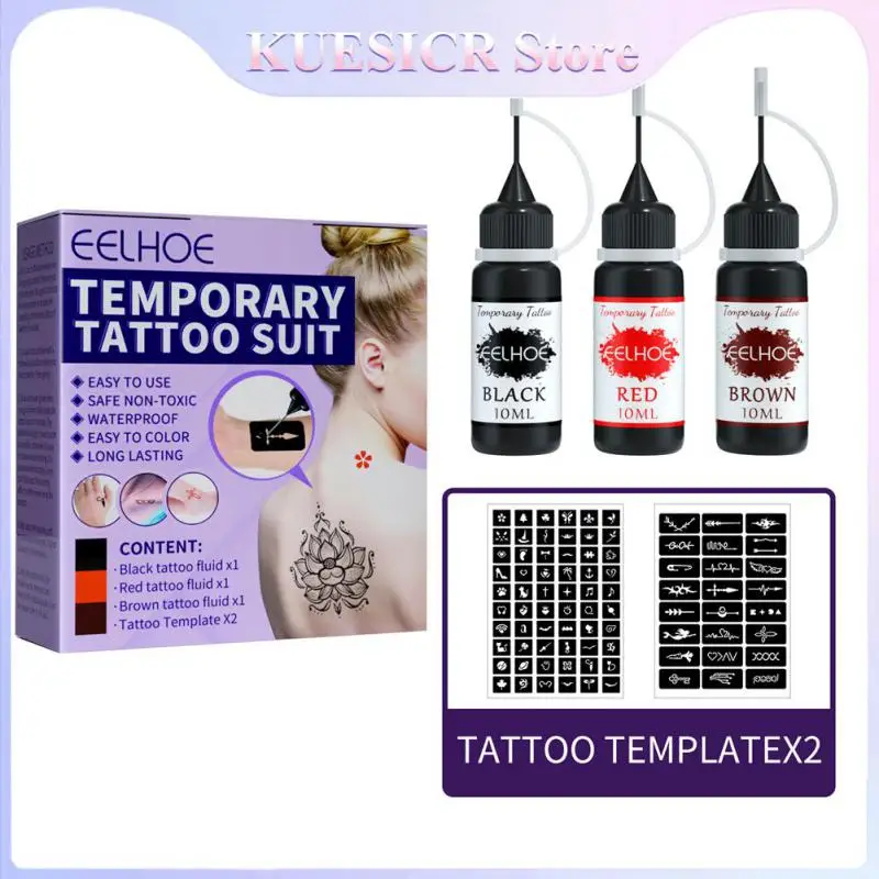 1/2/3 PCS Juice Tattoo Liquid Waterproof Sweatproof And Colorfast Temporary Tattoo Body Painting Art Painless Skeleton Patterns