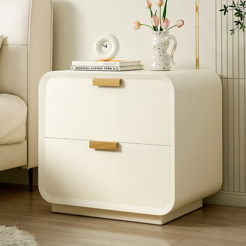 

AOLIVIYA Official New Solid Wood Bedside Table Modern Minimalist Bedroom Cream Style Small Bedside Storage Cabinet Installation-