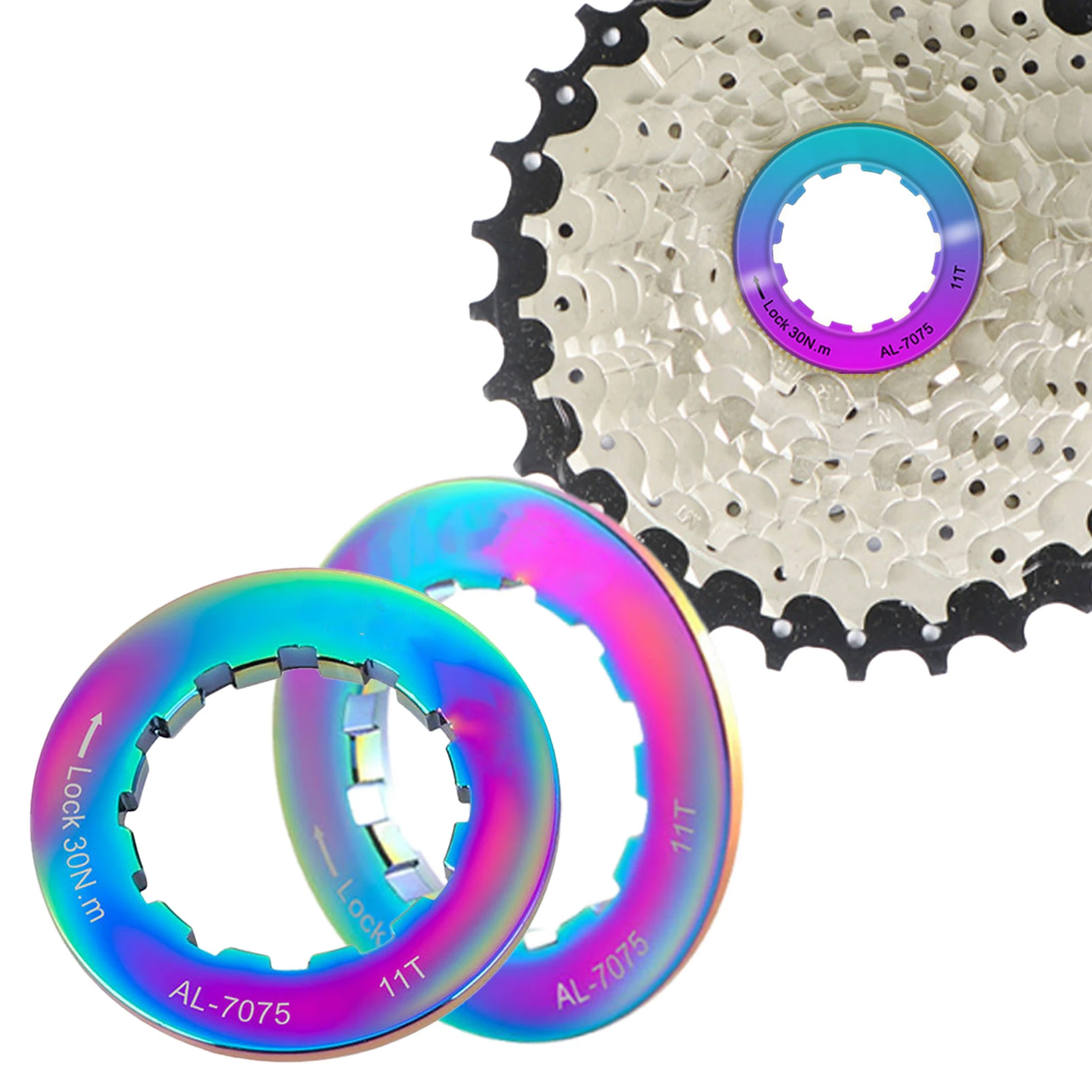 Cassette Lockring 7075 Aluminum Alloy 11T Cassette Lock Ring Cover Bike