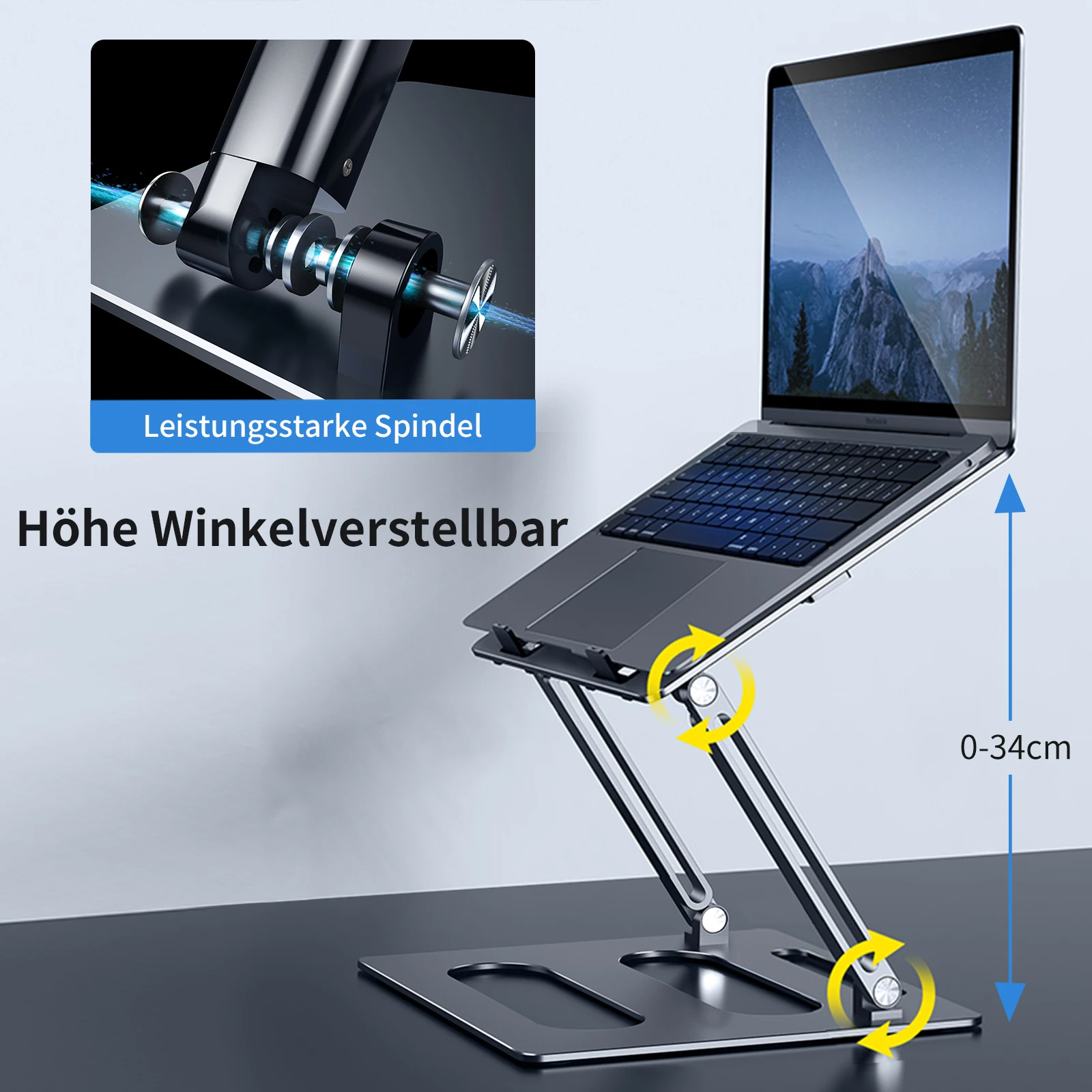 Eary Aluminum Metal Laptop Stand Ergonomic Foldable Height Adjustable Holder Ventilated Cooling Computer Base Desk Accessories