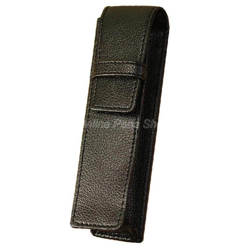 

Exquisite PU Leather Pencil Case Fountain Pen Roller Ball Pen Bag For 2 Pens Black Pen Holder / Pouch P001