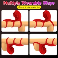 App Fernbedienung vibrierende Penis Ring Penis Ärmel Rose Klitoris Stimulator Verzögerung Penis Ringe Vibrator Sexspielzeug für Männer Paare 4