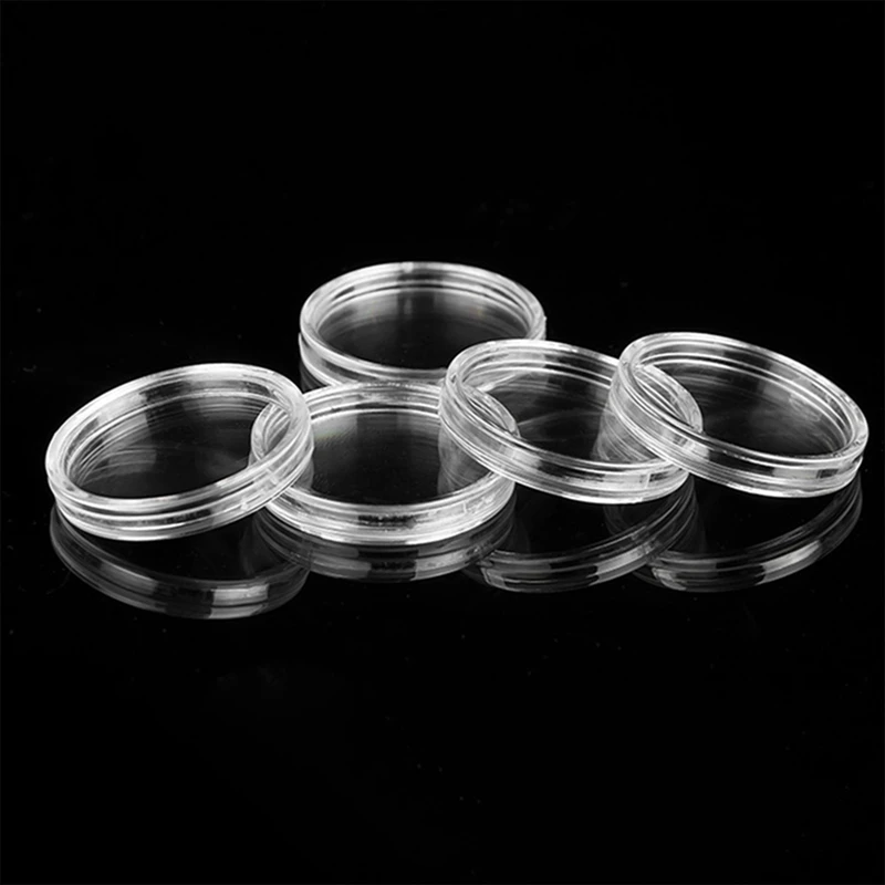 100Pcs Clear Coin Capsule Holder Case 27mm 30mm Transparent Collectable Coin Storage Box for Commemorative Medal Container coin holder,coin capsules