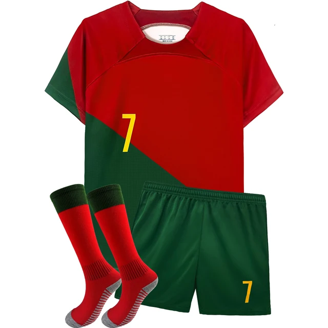 Maillots de Football pour enfants, 7 fans de sport de Football pour garçons et filles, chemises et shorts, ensemble de bas pour 4 à 13 ans 1