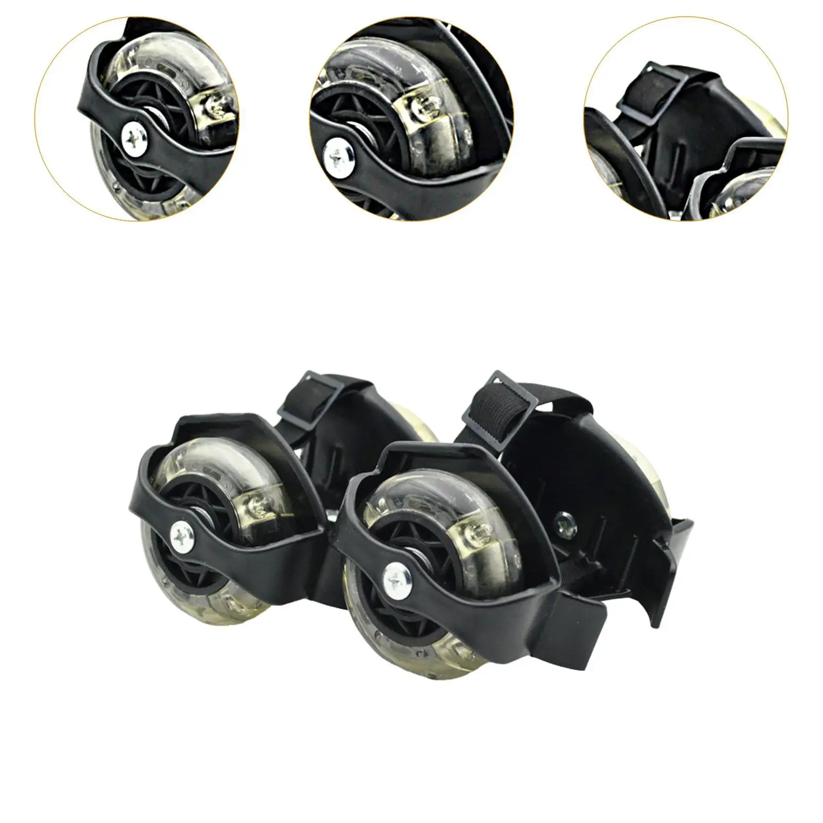 Heel Wheels Sturdy Flashing Roller Shoes Heavy Duty Shine Roller Skating 1 Size Fits Most Adjustable for Boys Kids Girls Child