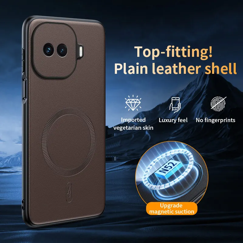 Luxurious Magnetic PU Leather Shockproof Case with Skin-Feel Finish