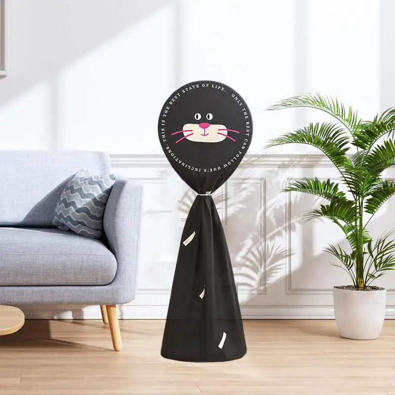 Fan Dust Cover Cute Cat Design Standing Floor Fan Protector Cover Safety Protection Round Electric Guard Dust