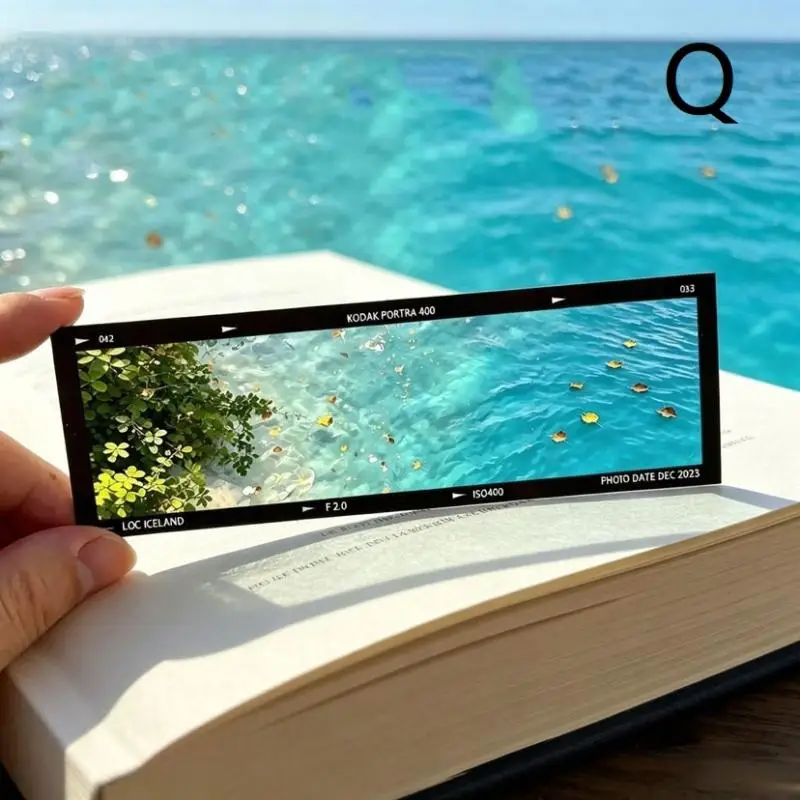 Ocean-Themed Transparent Acrylic Bookmark with Sailboat and Sunrise Scenery