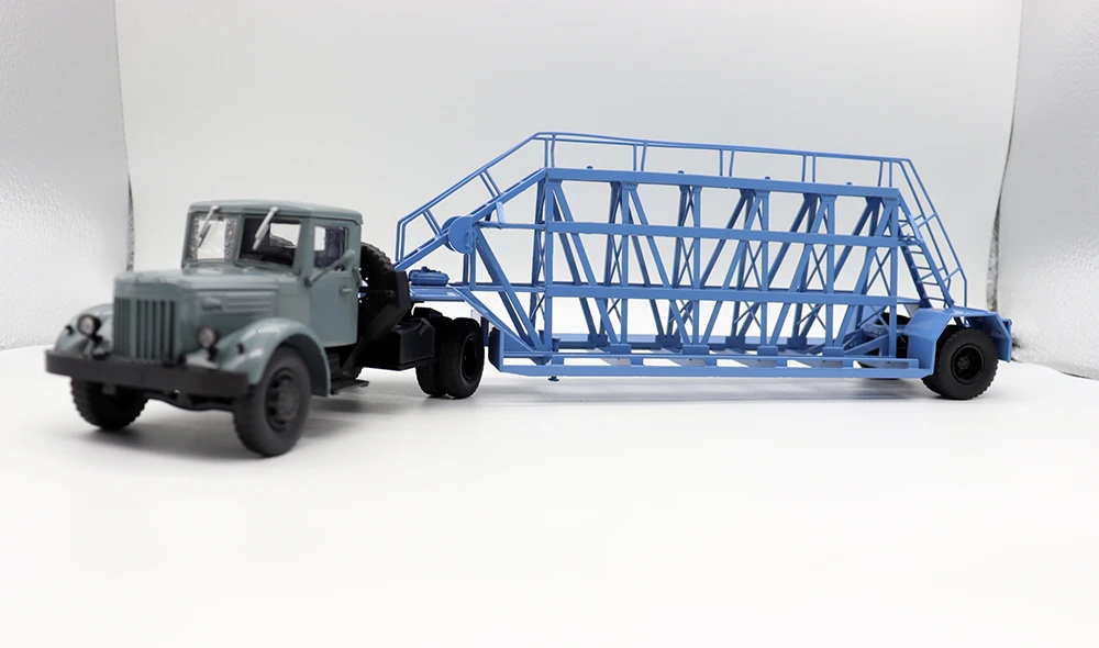 NEW EAC 1:43 Scale MAZ-200B with HAMN-790 Semi Trailer Prefab USSR Long Truck Models For collection gift