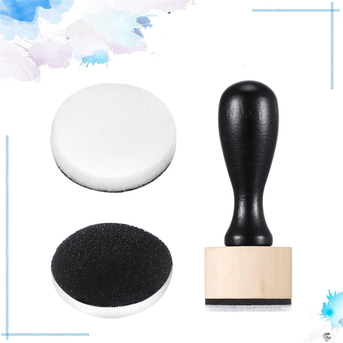 Craftelier - Mini Ink Paints Mixing Blending Tools For Scrapbooking And Other Crafts | Includes 3 Handle Ink Tools + 6 Round Foam Pads Interchangeable