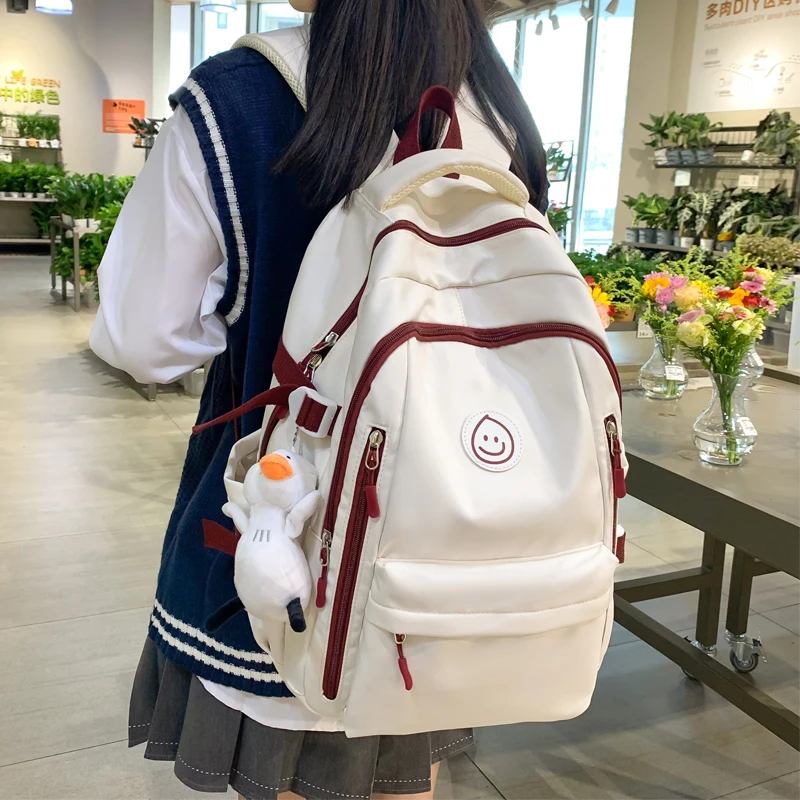 JULYCCINO Multiple Pockets Waterproof Women Backpack Female College School  Bag Shoulder Bag Teenage Girl Student Rucksack Travel