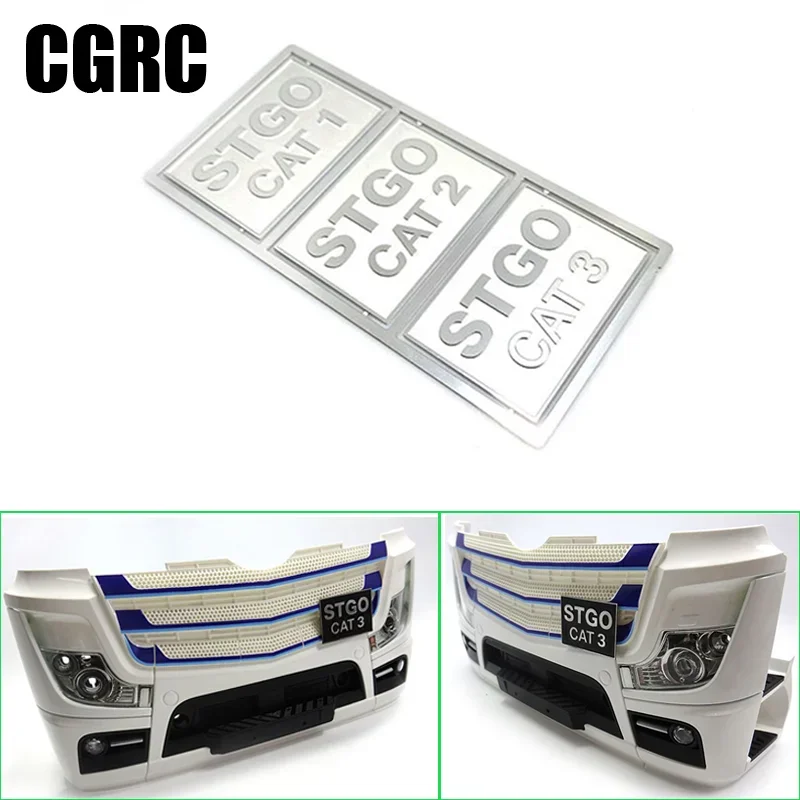 Modello Anteriore In Metallo Uk Heavy Transport Stgo Logo Per 1/14 Tamiya Rc Truck Trailer Ribaltabile Scania Benz Man Volvo Car Parti Fai Da Te