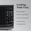 NEW Compact Countertop Microwave Oven 1.1 Cu. Ft. 1100-Watt with LED Lighting, Child Lock, Easy Clean Grey Interior, Black 3