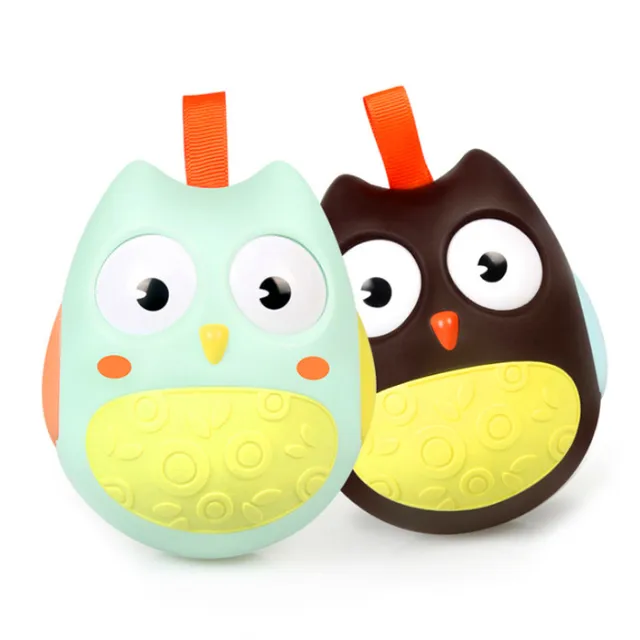 Cute Baby Toys Nodding Moving Eyes Owl Doll Baby Rattles Gifts Baby Roly Poly Tumbler Toy With Bell Toys For Children 2