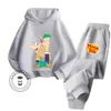 2024 Phineas and Ferb Cartoon Themed Collection Fashionable and Affordable Children's Spring and Autumn Long Sleeve Hoodie Set 6