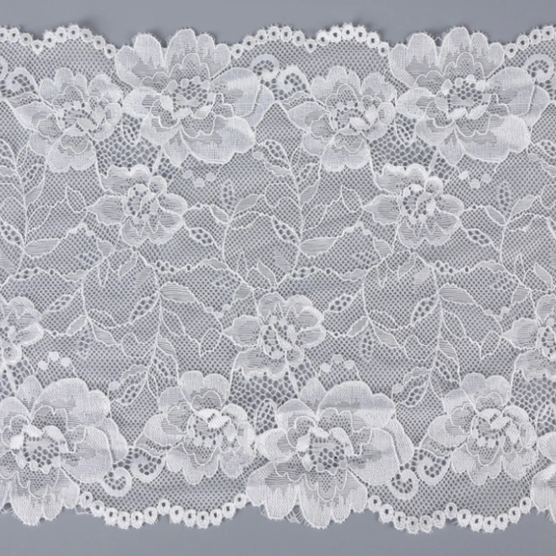 Lace Fabric Lace Garment Accessories Lace Sewing Supplies Lace Sewing Accessories Lace Accessories Lace Decoration 3Yards 20cm width Elastic Lace Fabric DIY Crafts Sewing Decoration Accessories For Garments Elastic Lace Trim White Black