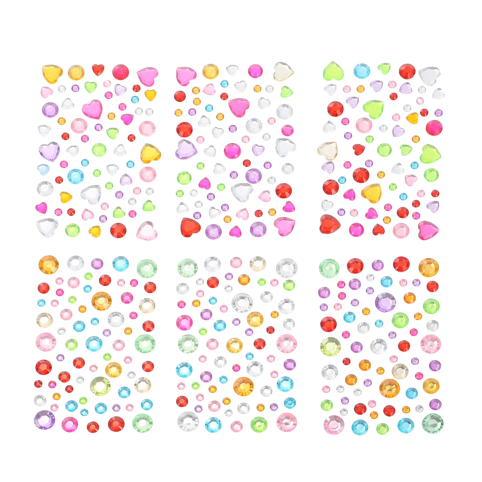 

12 Sheets Face Rhinestone Stickers Makeup Jewels Eyes Rhinestones Glitter Heart Nail Body