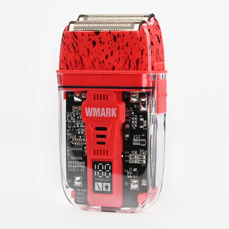 WMARK's new NG-995 transparent body titanium plated blade head reciprocating USB razor Electric men's razor 6