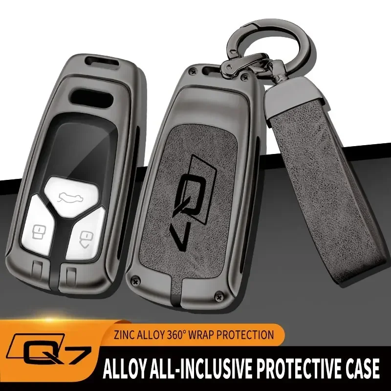 

Zinc Alloy Car Key Case Cover For Audi Q7 Remote Control Protector For Audi Full Series Q7 A4 A5 Car Key Shell Car Accessories