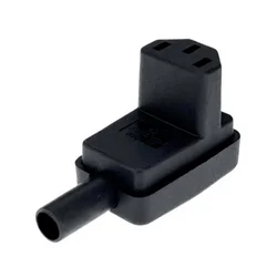 Durable Black Elbow Power Cord with IEC Connector - 10A 250V (Elbow C13 socket)