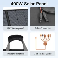 MHPOWOS 400W panneau solaire portable pour centrales électriques sac à main solaire pliable avec béquilles pour générateurs solaires, camping-car, camping 5