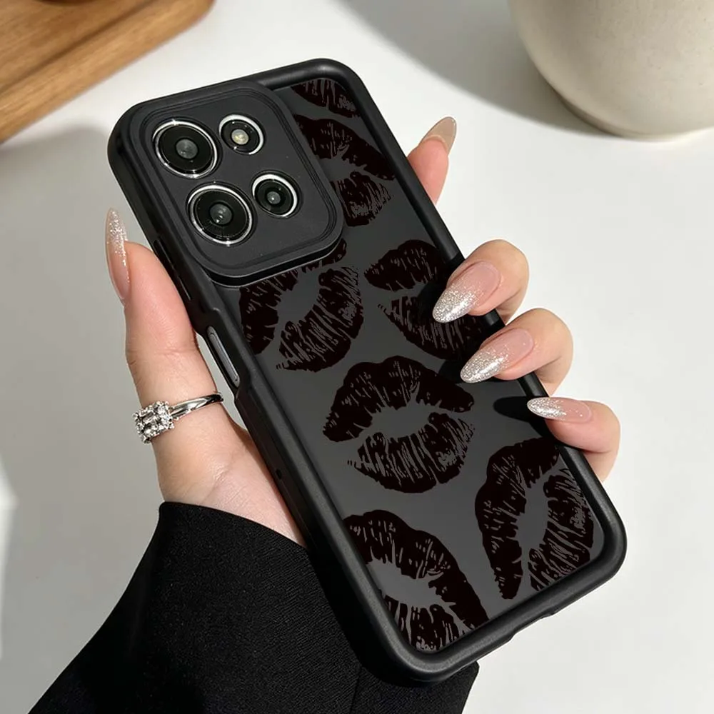 Cute Pink Lip Print Eye Ladder Phone Case Cover