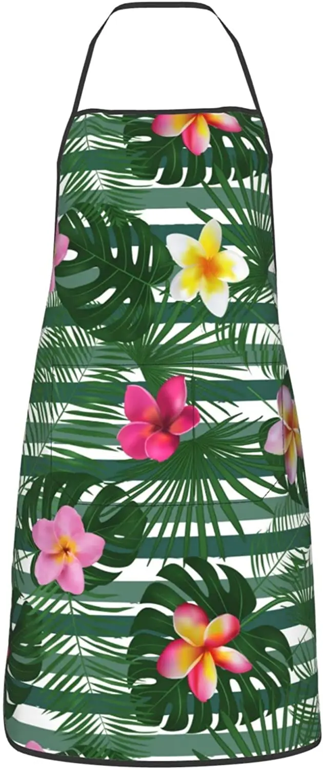 

Aloha Hawaiian Party Aprons Kitchen Chef Waterproof Adjustable Funny Apron For Bbq With Pockets For Men Women