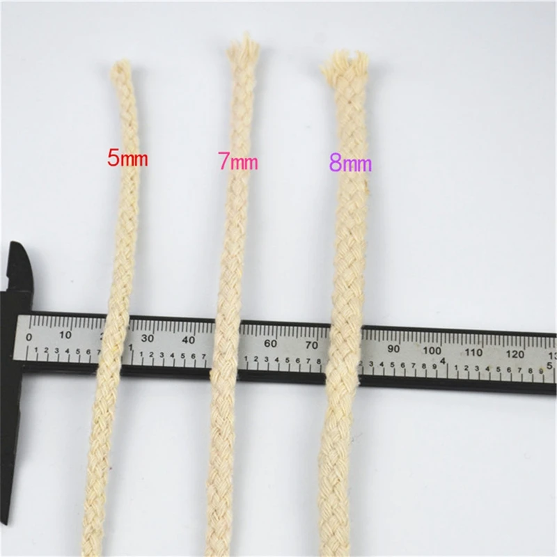 5-8mm Beige Rope Cotton Thick Cords Home Textile CraftDIY Handmade Decorative Accessories Cord