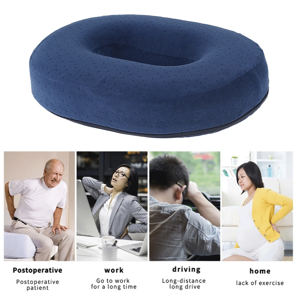 Donut Pillow Memory Foam Cushion Tailbone Pain Orthopedic Support