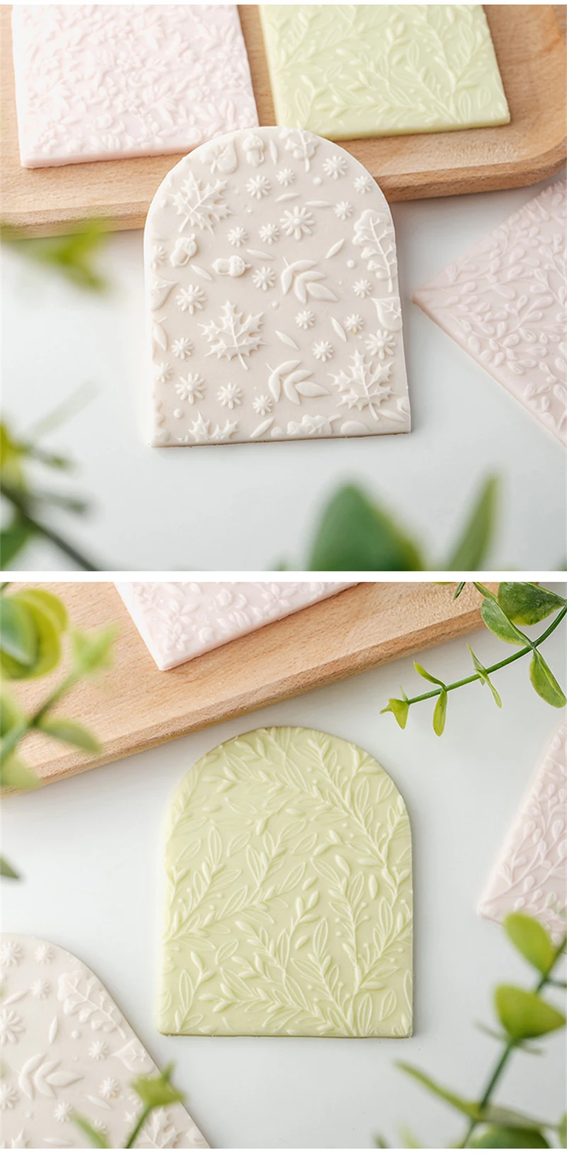 Description Picture 5 of itemLeaf Flower Vine Green Plants Texture Fondant Cookie Cutter Stamp Biscuit Embosser Mold Lace Arched Dessert Cake Decorating Tool