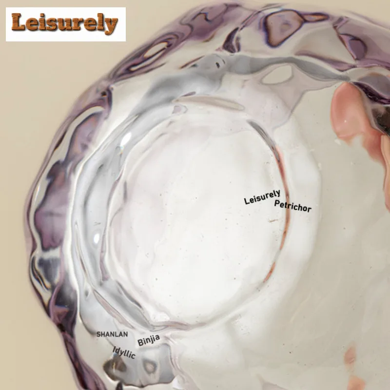 100ML Flowing Cloud Glass Color Crystal Teacup Creative Tea Bowl Mug Tea-tasting Fragrance Cup Chazhan Master Cups Teaset Saucer