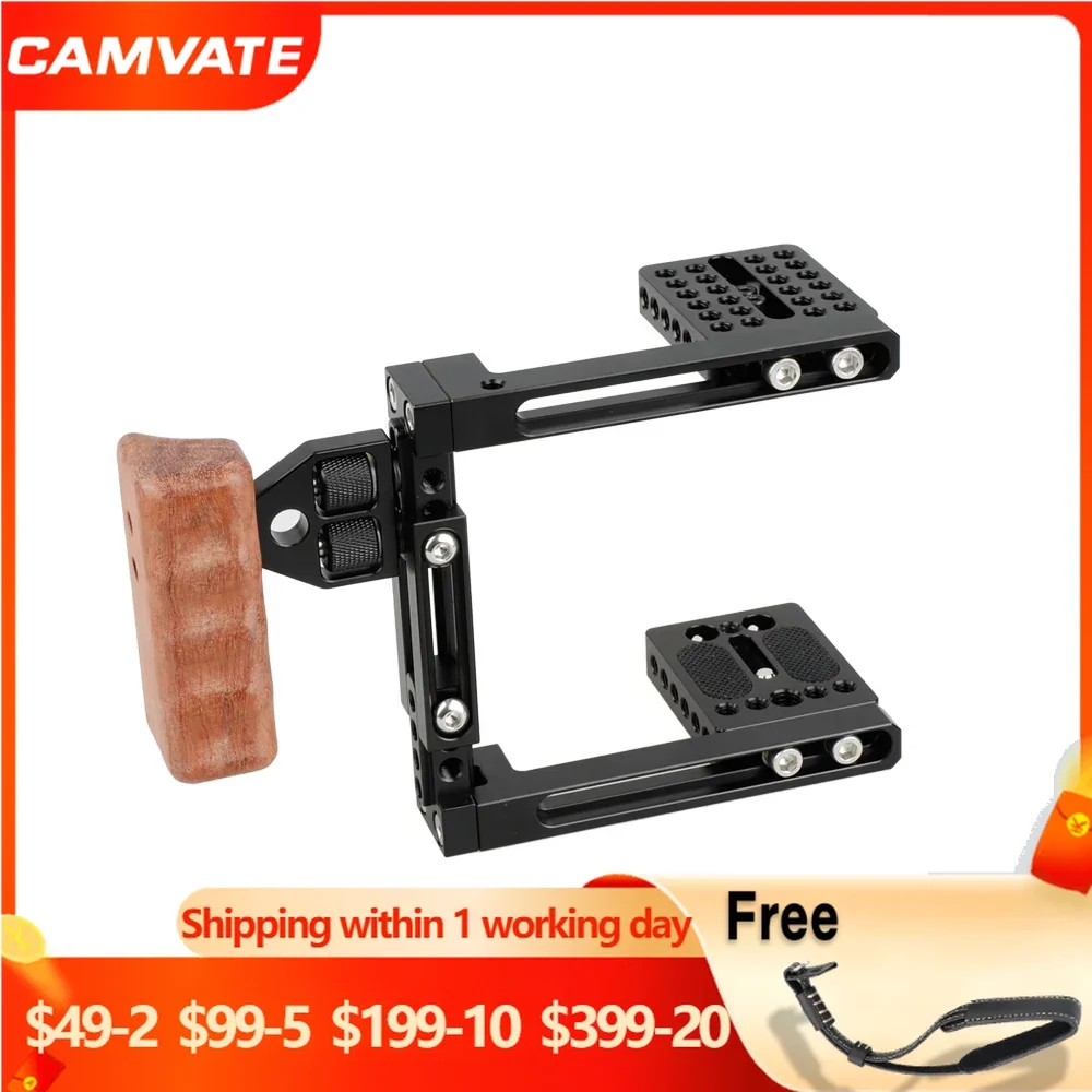 Camvate Camera Cage Rig Con Maniglia Per Canon5D Markii/5D Markiii/5Dsr/50D/5Ds/Nikond3200/D3300/D5200 /Sony A7/A99/Gh5/Gh4/Gh3